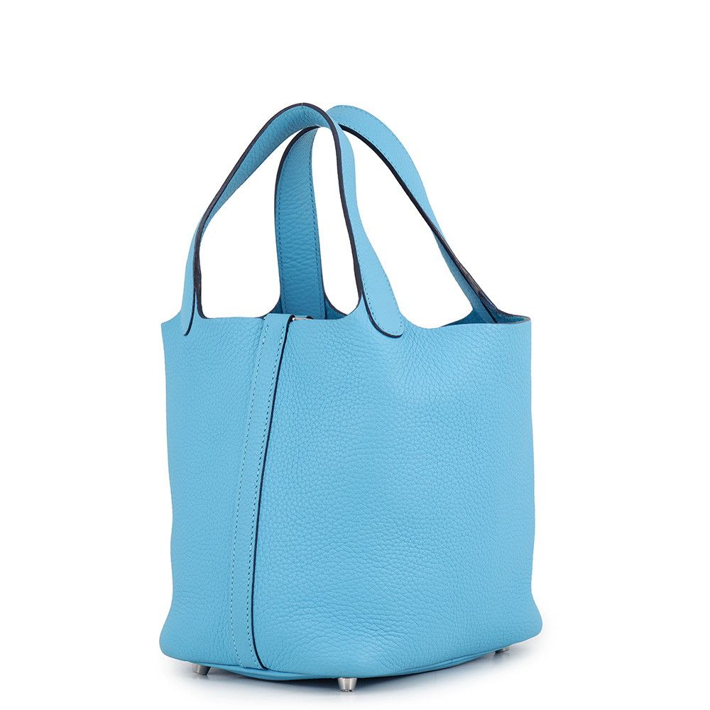 Hermes Handbag Picotin Lock PM Blue Nord Silver Taurillon Clemence Tote — view 2