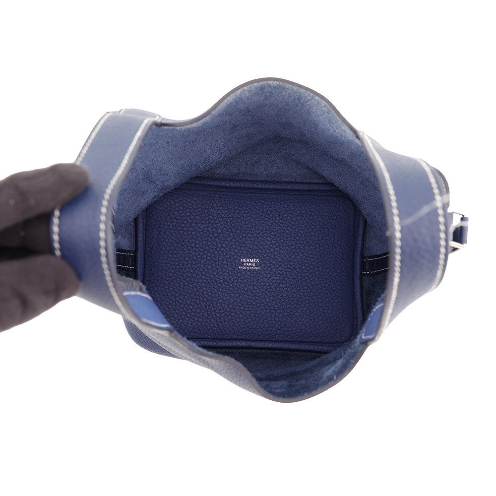 Hermes Handbag Picotin Lock PM Casaque Blue Saphir Bleu Brighton Silver — view 5