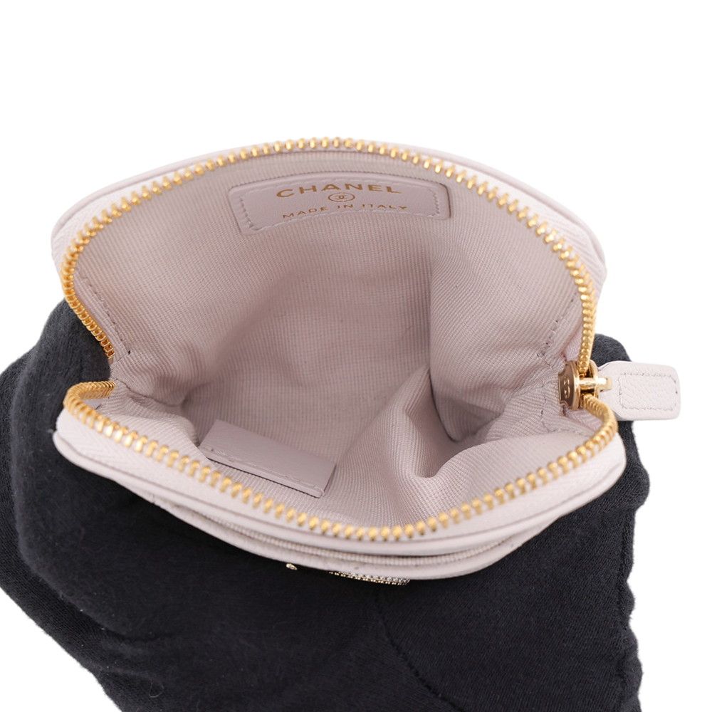 Chanel Coin Purse CC Logo Quilted Caviar Leather — view 4