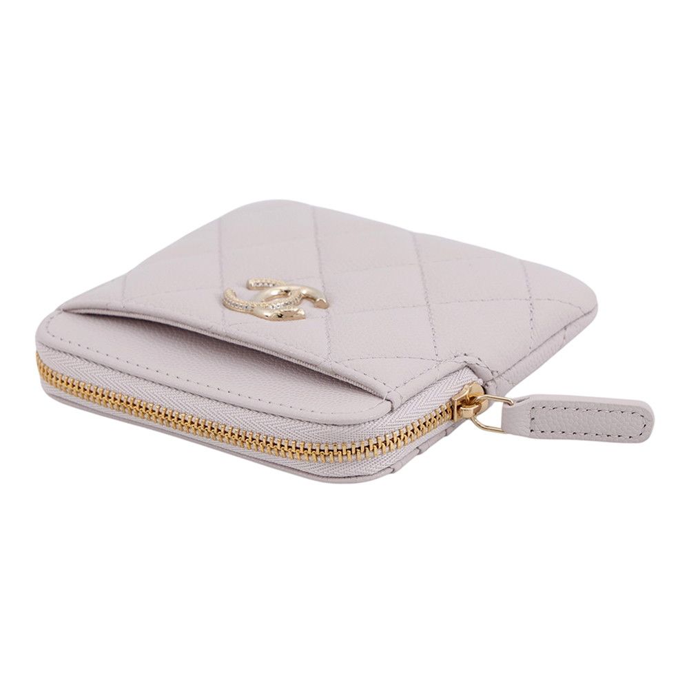 Chanel Coin Purse CC Logo Quilted Caviar Leather — view 2