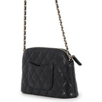 Chanel Chain Shoulder Bag CC Logo Classic Quilted Caviar Leather Black — view 2