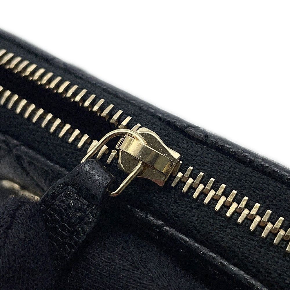 Chanel Chain Shoulder Bag CC Logo Classic Quilted Caviar Leather Black — view 8