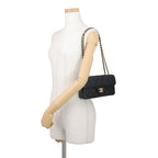 Chanel Chain Shoulder Bag Quilted CC Logo Lambskin 2-Way Black — view 4