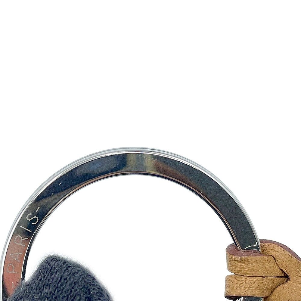 Hermes Long Necklace Clochette in and Out Biscuit Silver Swift with Key Ring — view 7