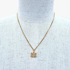 Celine Triomphe Rhinestone Necklace Gold Finish Brass & Crystal — view 2