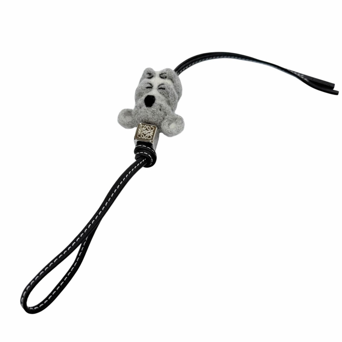 Loewe Leather Strap Anagram Dice Koala Bag Charm Black — view 6