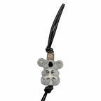 Loewe Leather Strap Anagram Dice Koala Bag Charm Black