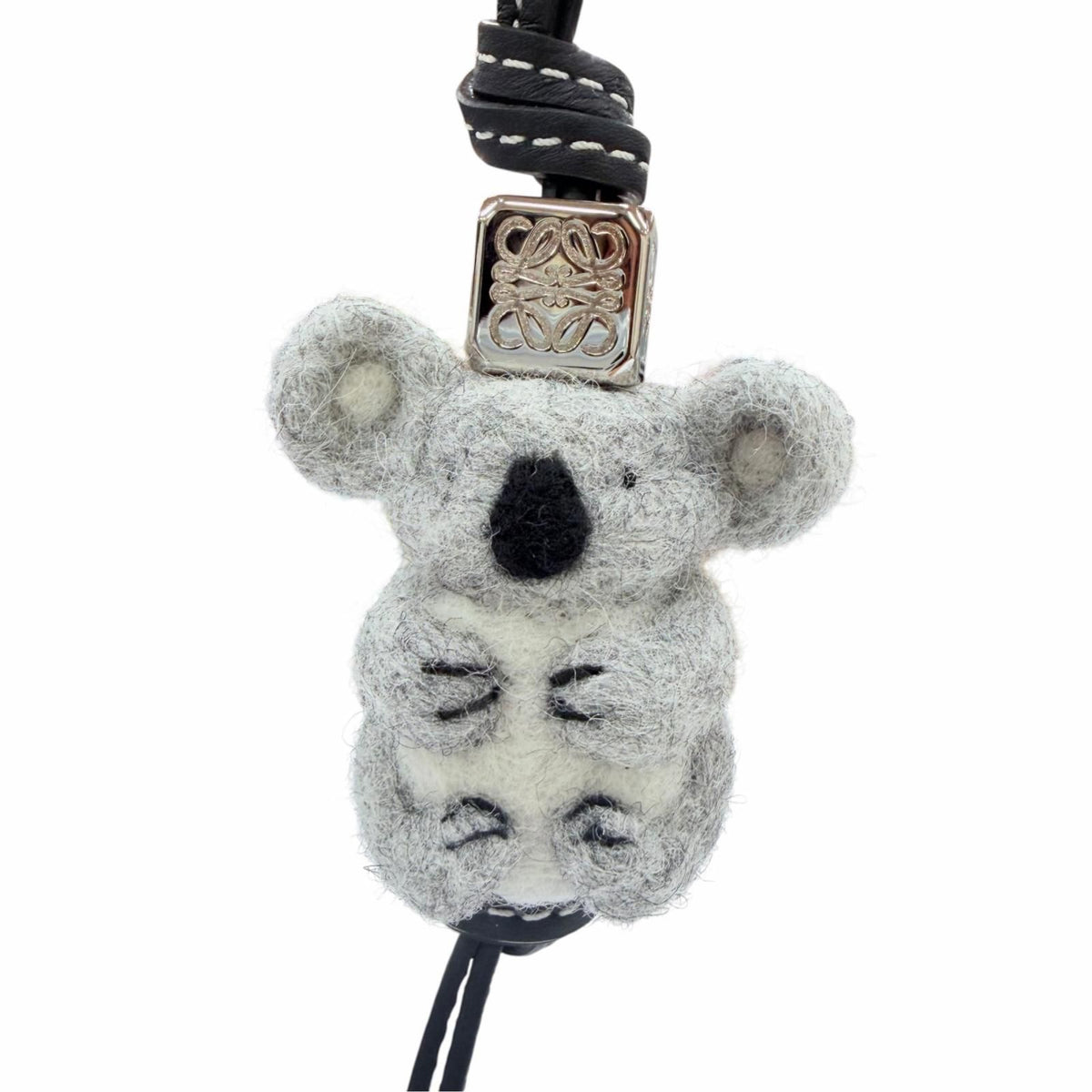 Loewe Leather Strap Anagram Dice Koala Bag Charm Black — view 3