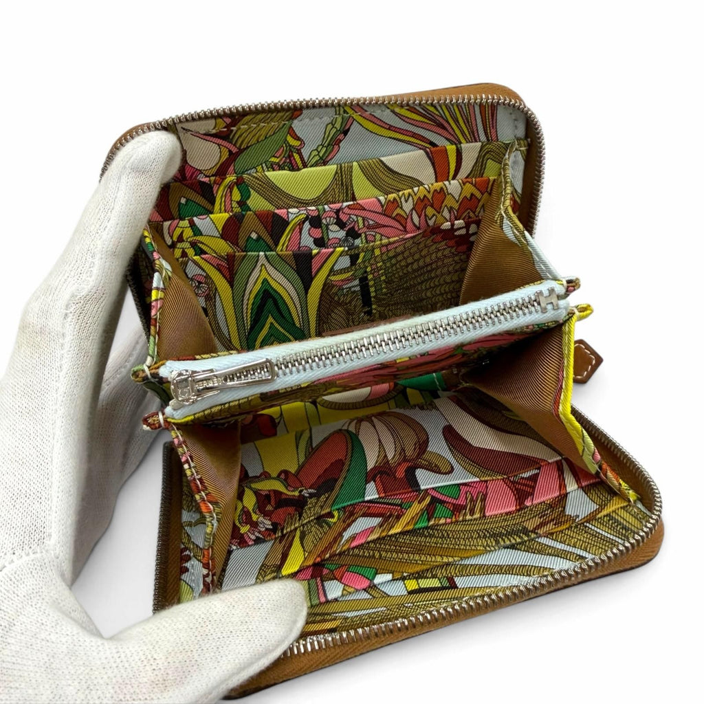 Hermes Azap Compact Silk'in Veau Epsom Gold Silver Coin Purse — view 5