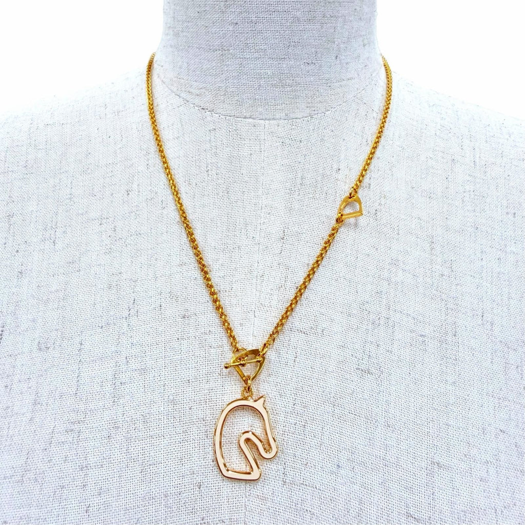 Hermes Tonnerre Pendant Gold White Box Preservation — view 3