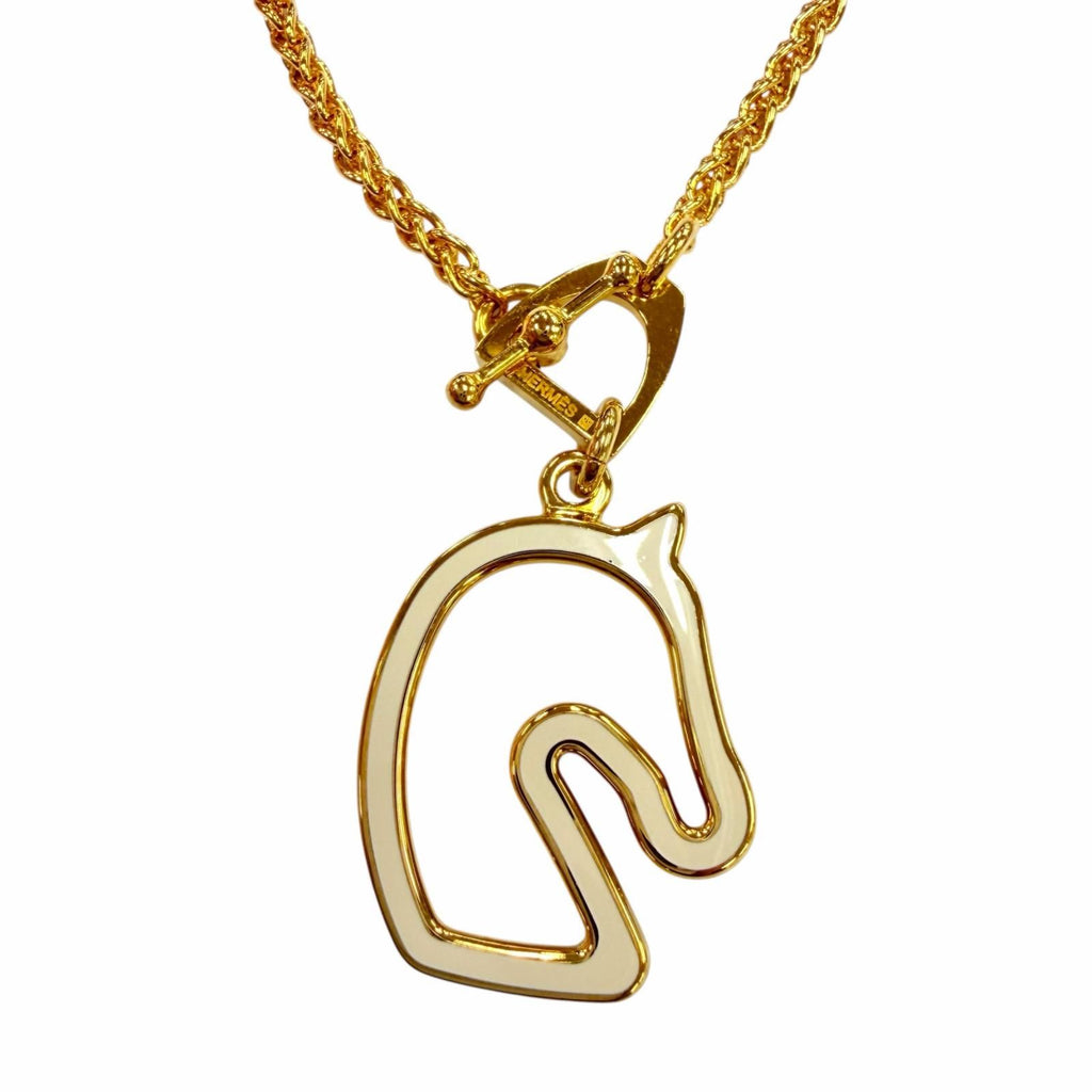 Hermes Tonnerre Pendant Gold White Box Preservation