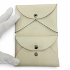 Hermes Calvi Duo Veau Epsom Craie Silver Bifold Wallet — view 5