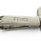 Fendi Zucca Pattern Rubber Leather Key Holder Charm Strap Red Black — view 5