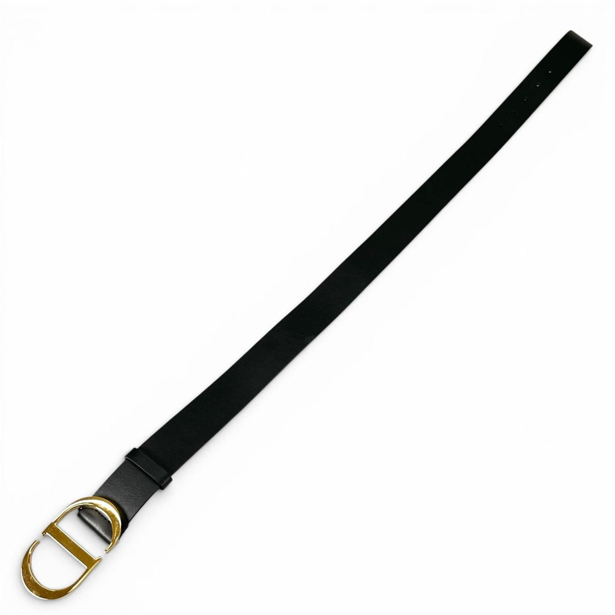 Dior 30 Montaigne CD Logo Buckle Leather Belt Black Gold 70 — view 4