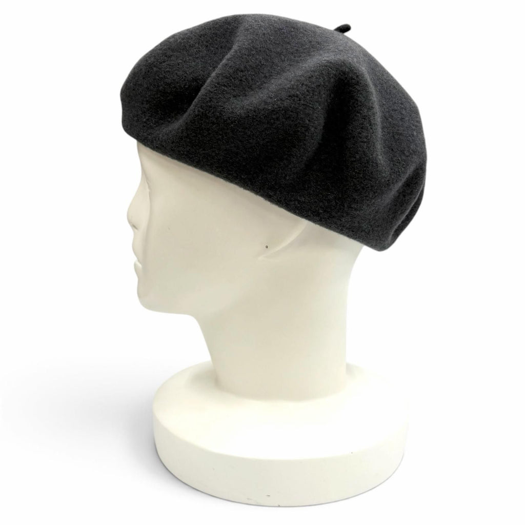 Hermes Wool 100% Grenan Inner Leather Trim Beret Gray FR 56 Hat — view 5