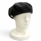 Hermes Wool 100% Grenan Inner Leather Trim Beret Gray FR 56 Hat