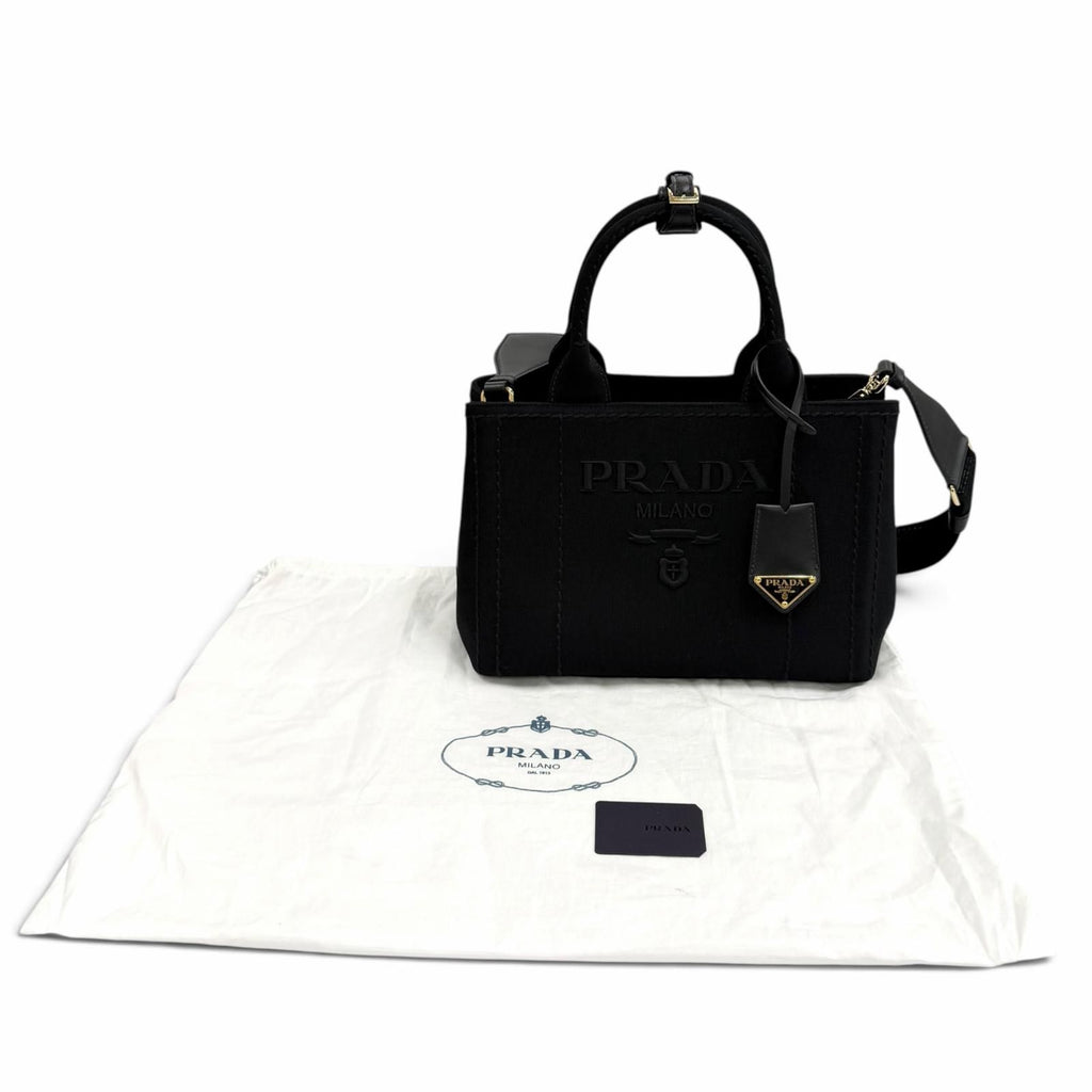 Prada Jardiniere Small Cotton Canvas Handbag Canapa 2-Way — view 2