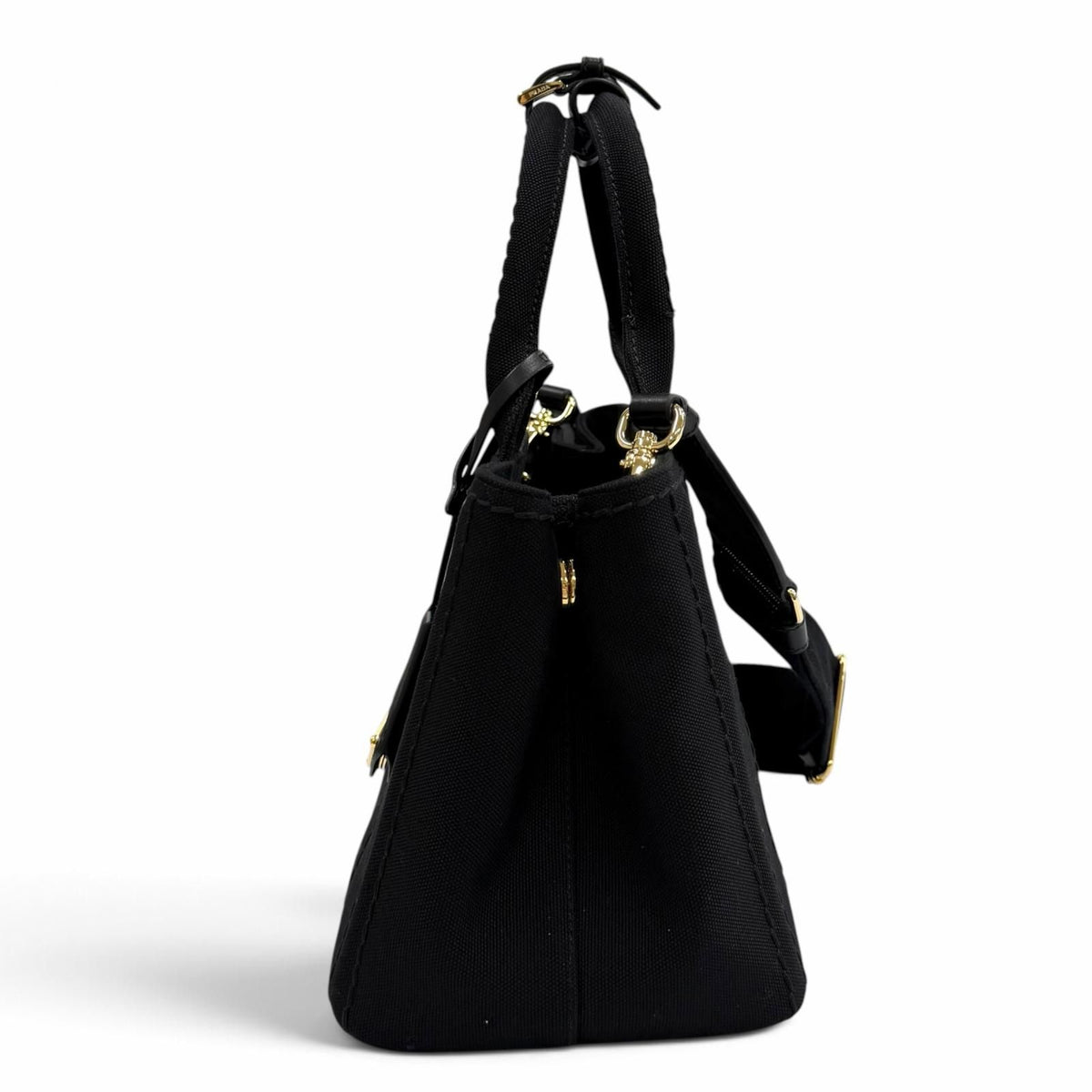Prada Jardiniere Small Cotton Canvas Handbag Canapa 2-Way — view 5