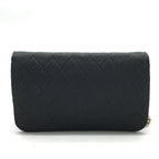 Chanel CC Logo Quilted Cotton Push Lock Chain Shoulder Bag Black — view 3
