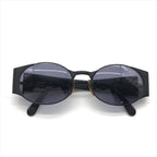 Chanel CC Logo Sunglasses Eyewear Round Black Metal — view 3