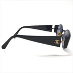 Chanel CC Logo Sunglasses Eyewear Round Black Metal — view 7