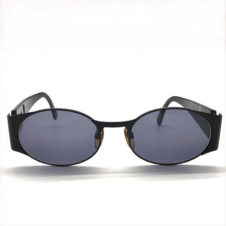 Chanel CC Logo Sunglasses Eyewear Round Black Metal — view 2