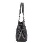 Chanel CC Logo Quilted Tote Bag Caviar Leather Black — view 4