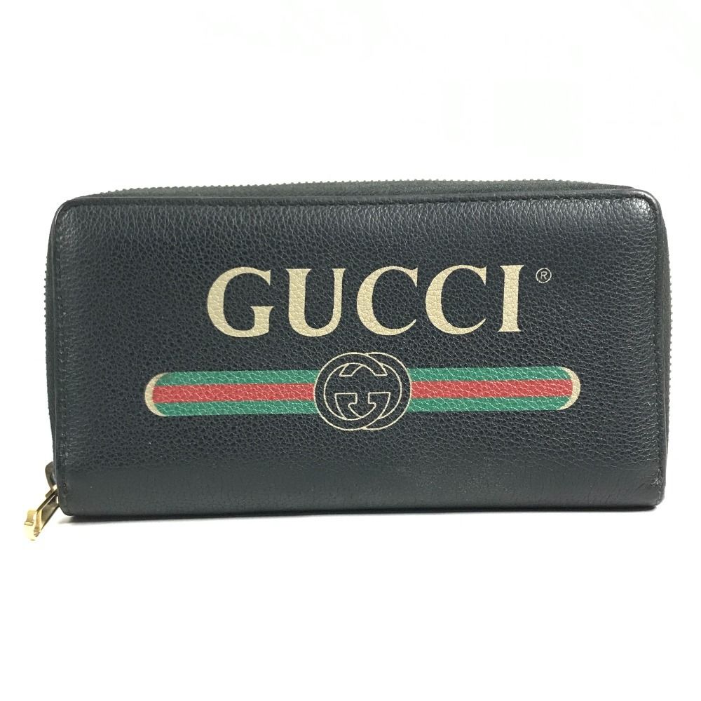 Gucci Wallet Logo GG Leather Black
