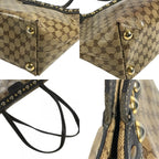Gucci Shoulder Bag Logo Studs GG Crystal Leather Beige — view 7