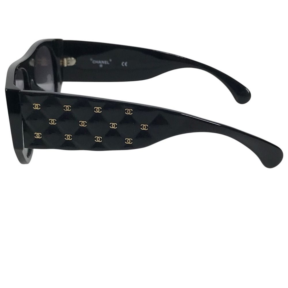 Chanel Sunglasses Logo CC Quilted Acetate Black Eyewear — view 3