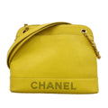 Chanel Shoulder Bag Caviar Leather Lime Yellow Gold