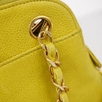 Chanel Shoulder Bag Caviar Leather Lime Yellow Gold — view 8