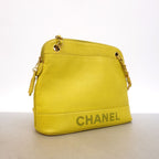 Chanel Shoulder Bag Caviar Leather Lime Yellow Gold — view 2