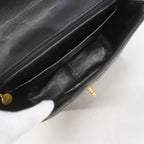 Chanel Shoulder Bag Quilted Jumbo CC Logo Patent Leather Black Gold — view 4