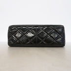 Chanel Shoulder Bag Quilted Jumbo CC Logo Patent Leather Black Gold — view 3