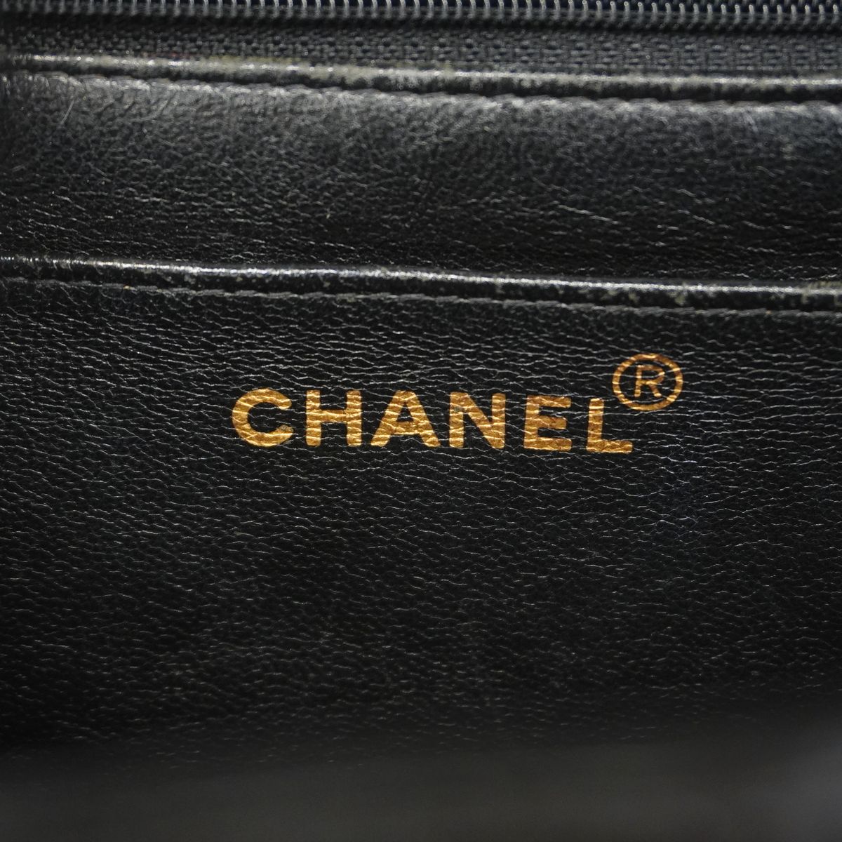 Chanel Shoulder Bag Quilted Jumbo CC Logo Patent Leather Black Gold — view 5