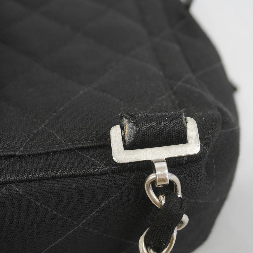 Chanel Backpack Quilted Cotton Black Silver — view 8