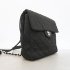 Chanel Backpack Quilted Cotton Black Silver — view 2