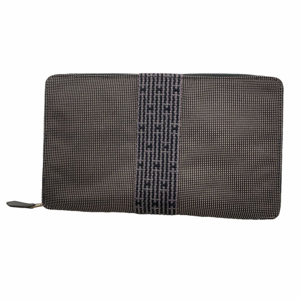 Hermes Wallet Herline Perth GM Nylon Gray Silver