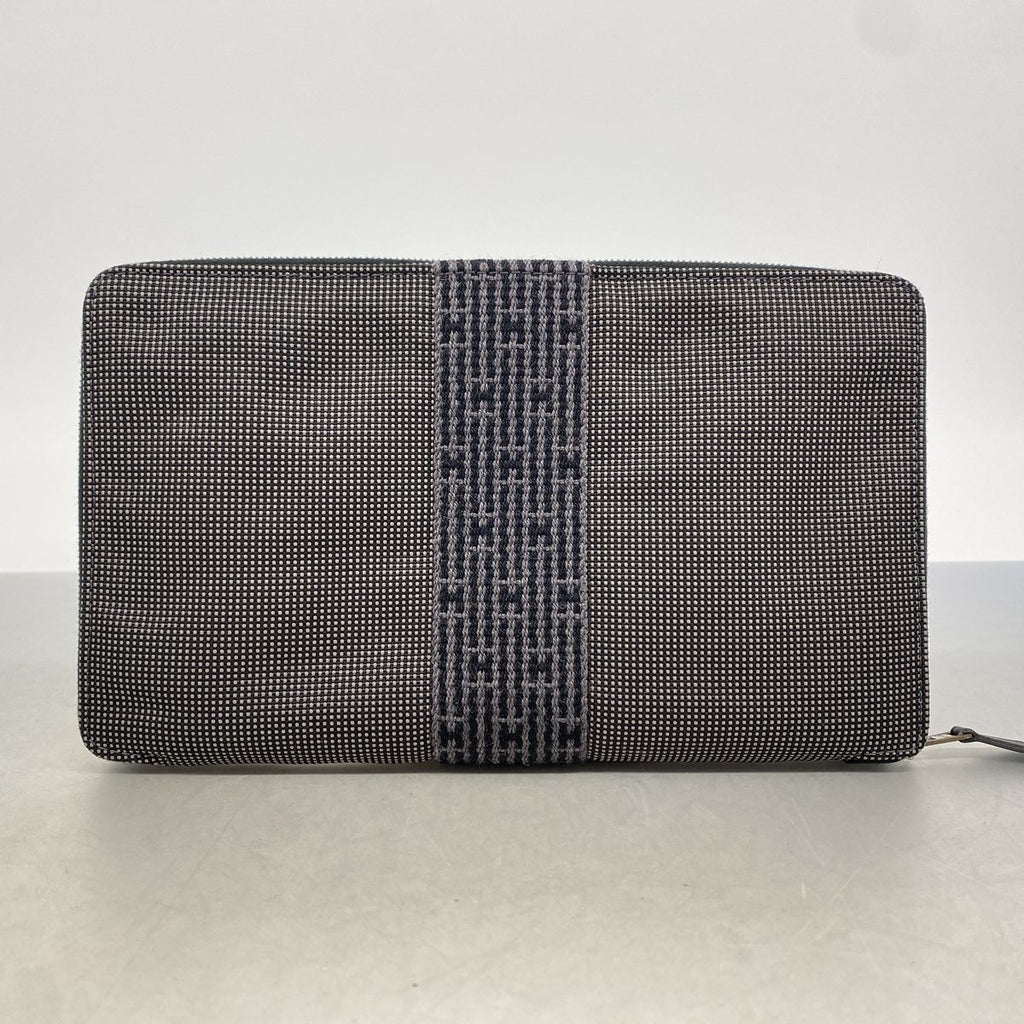 Hermes Wallet Herline Perth GM Nylon Gray Silver — view 7