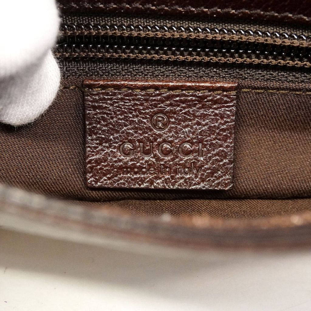 Gucci Shoulder Bag GG Canvas Beige Brown Silver — view 5