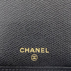 Chanel Wallet Coco Buttons Leather Black Gold — view 4