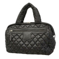 Chanel Tote Bag Coco Cocoon Nylon Black Silver