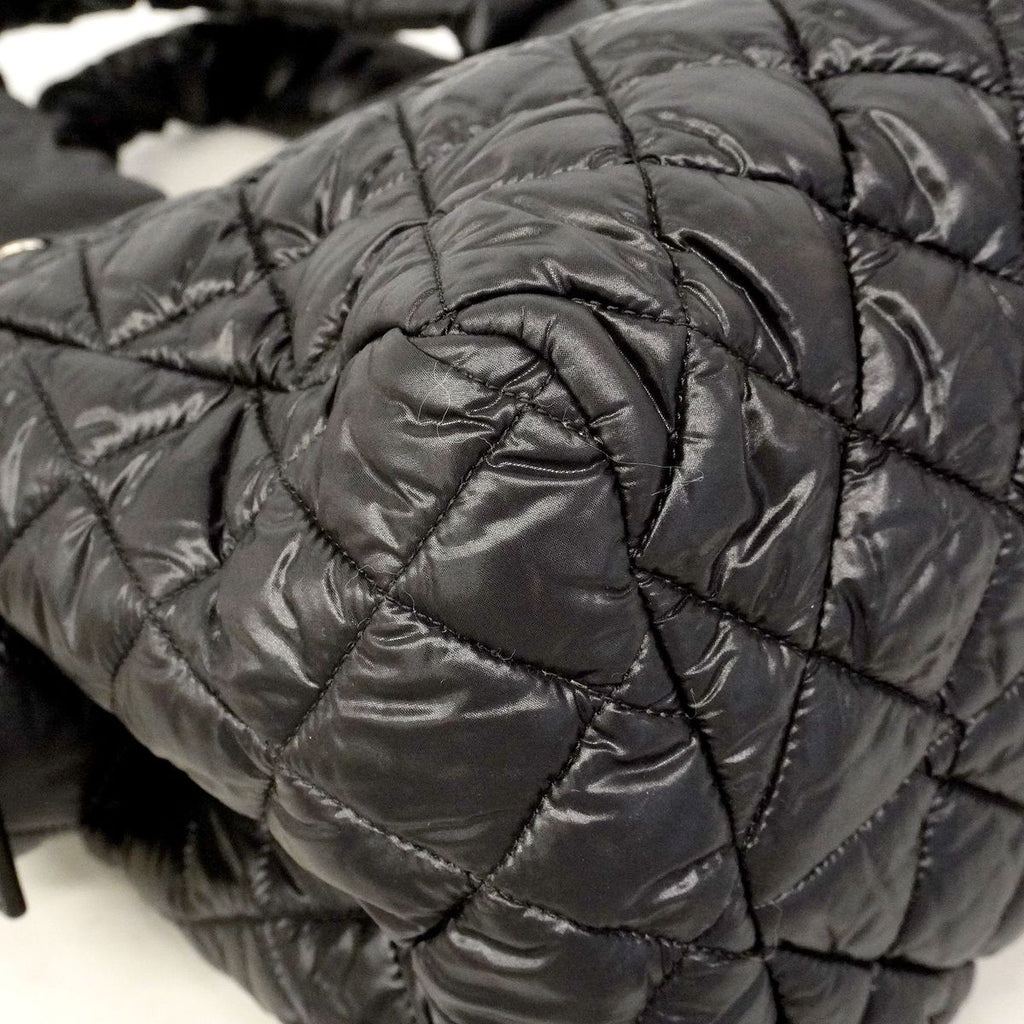 Chanel Tote Bag Coco Cocoon Nylon Black Silver — view 6