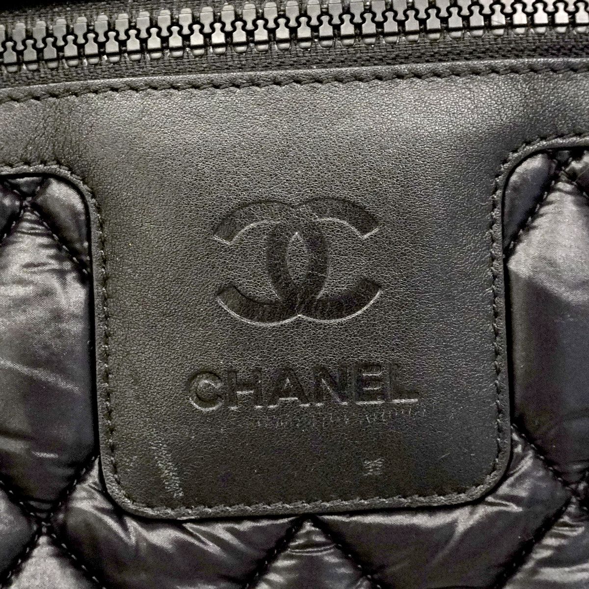Chanel Tote Bag Coco Cocoon Nylon Black Silver — view 7