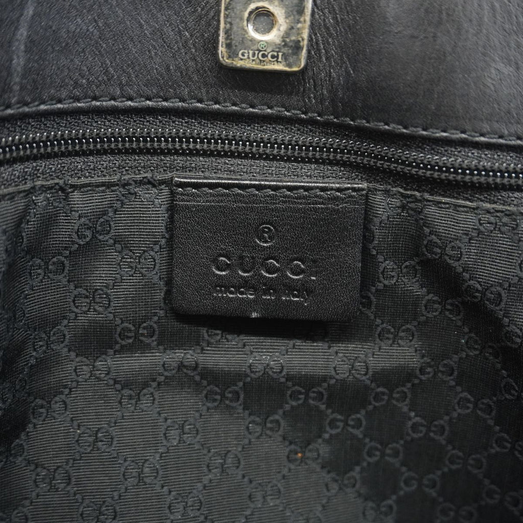Gucci Tote Bag Sherry Line Leather Black Silver — view 5
