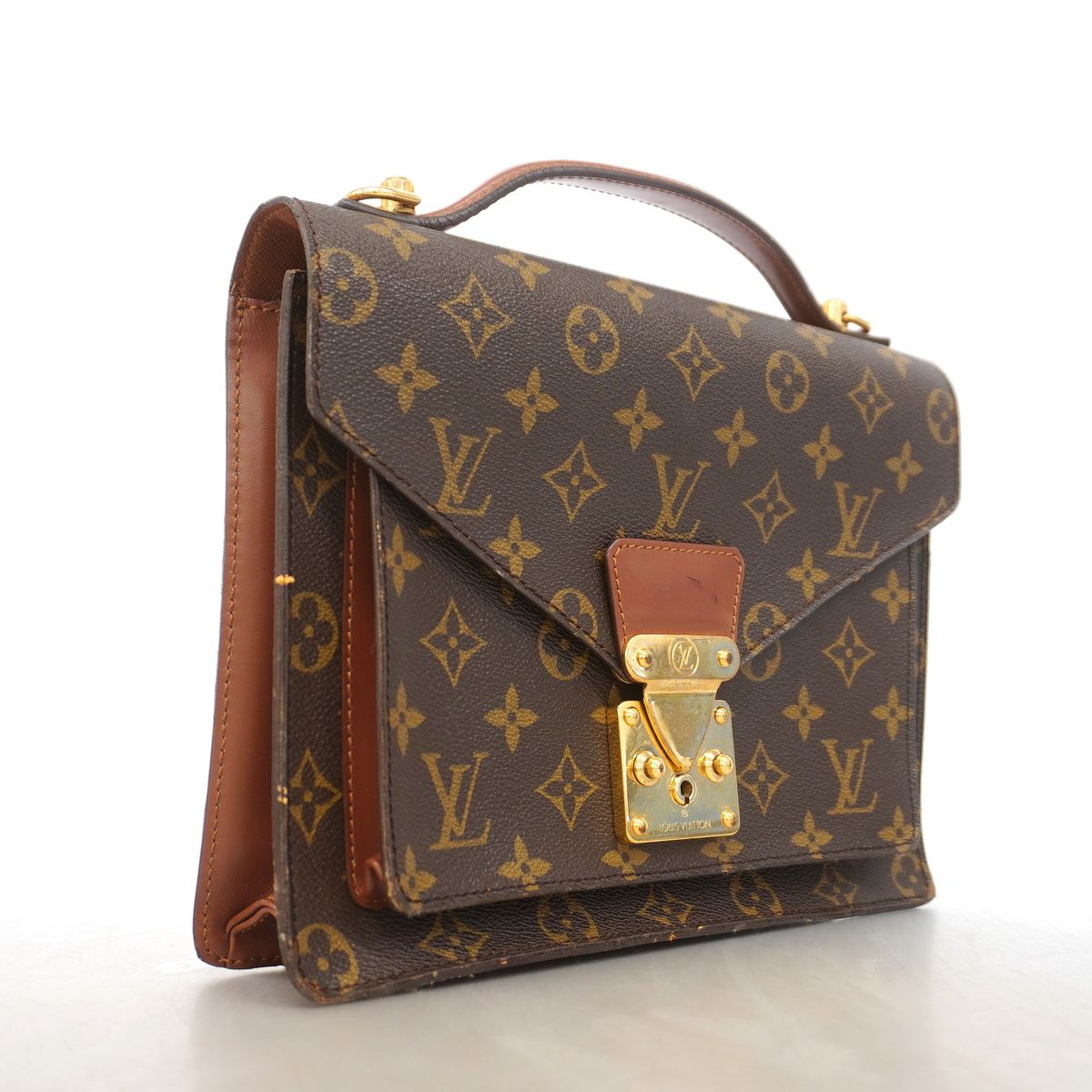 Louis Vuitton Handbag Monogram Monceau 26 Brown 2-Way Bag — view 2