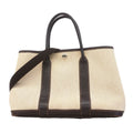 Hermes Tote Bag Garden Party TPM Toile H Brown Silver 2-Way