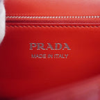 Prada Shoulder Bag Time Lag Leather Red Silver — view 5