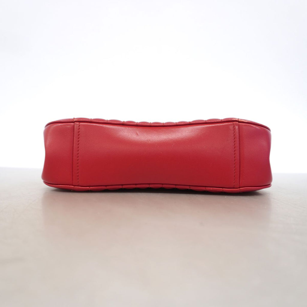Prada Shoulder Bag Time Lag Leather Red Silver — view 3